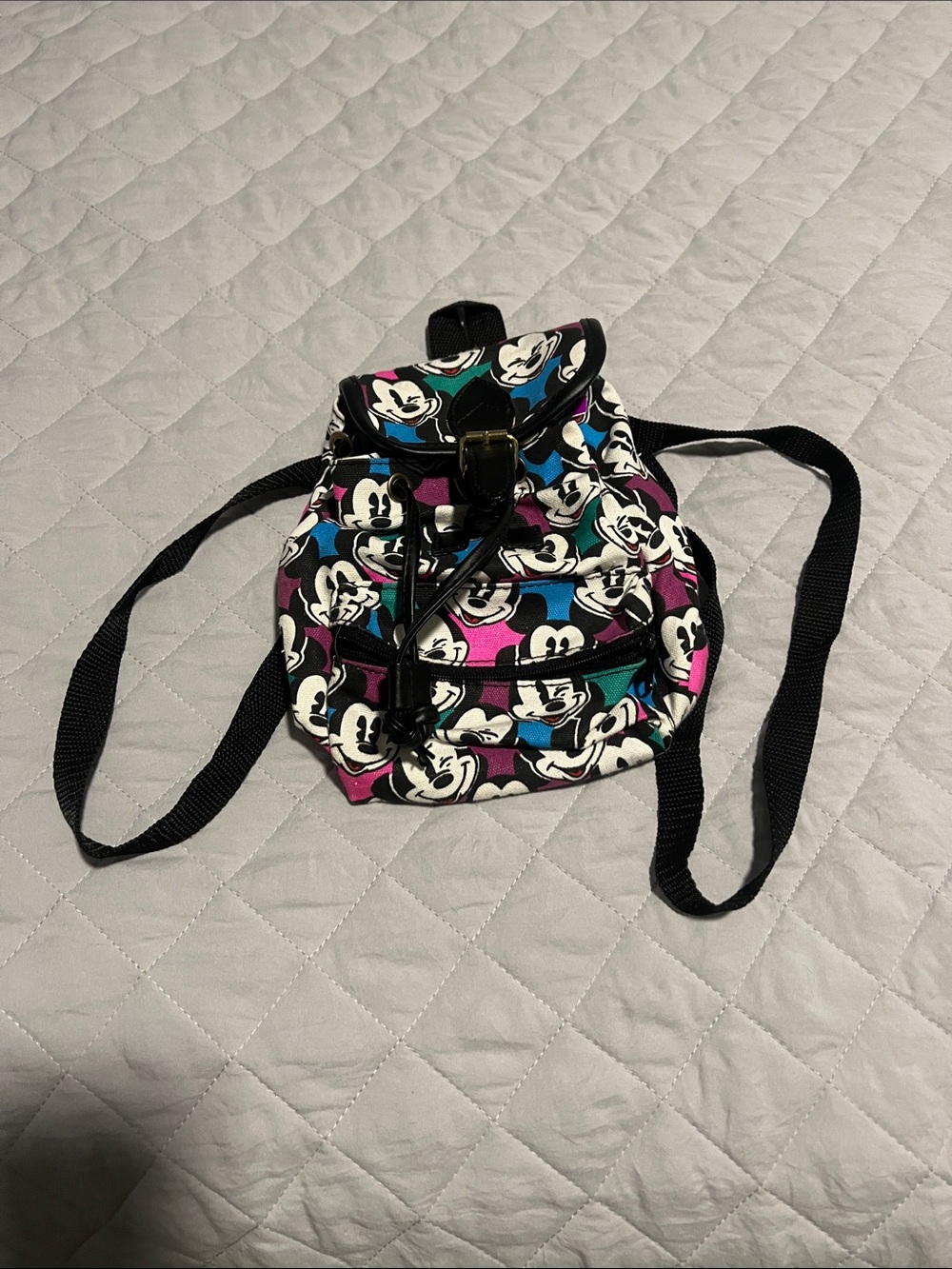 Disney Mini Backpack in Black with Pink and Teal Accents